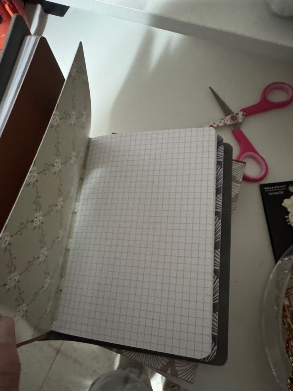 Gray Hardcover Notebook with Gold Floral Accent — Classic Journal - Picture 5 of 8